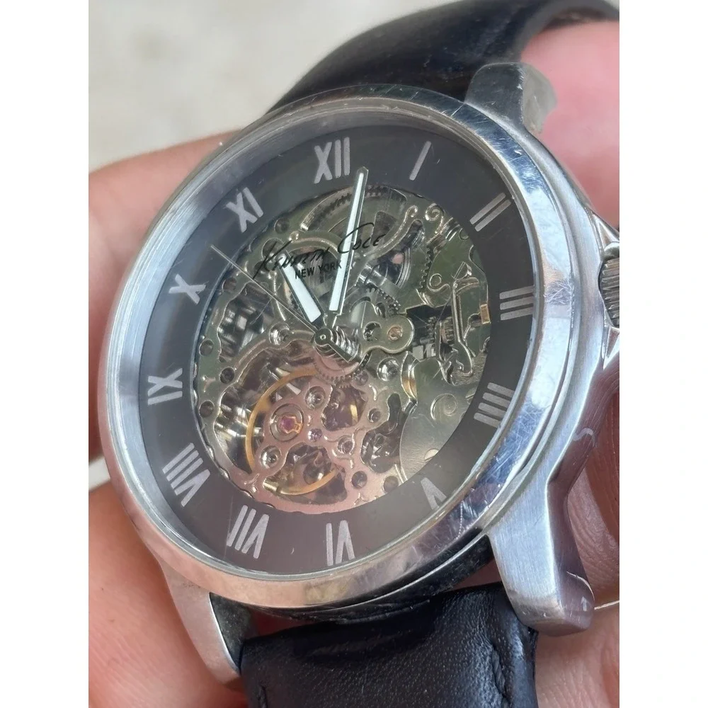 ⭐️Kenneth Cole New York⭐️Automatic Skeleton Men's Watch Roman Numerals⭐️Black⭐️